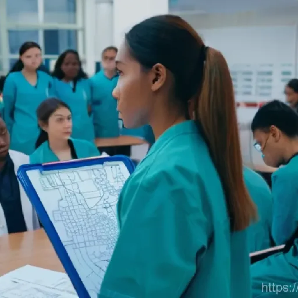 예방의학 교육과 실습의 차이점 - **Image Prompt 1: The Labyrinth of Real-World Preventive Medicine**
A bright, clean classroom se...