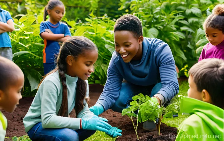 예방의학 관련 NGO 활동 사례 - A compassionate indoor scene at a community center, where a diverse team of medical professionals (d...